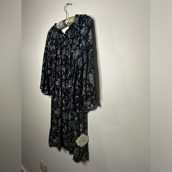 NWTs Knox Rose Womens Size Small Off Shoulder Bell Sleeve Dress Boho Floral Sz L - Picture 4 of 9